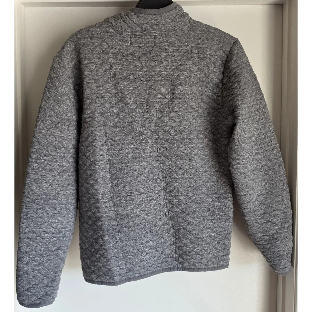 Lucky Brand Pullover Sweater Men S Gray Quilted Collared Long Sleeve Top
